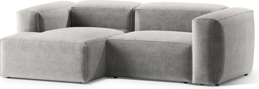 Divano angolare grigio chiaro (con penisola a sinistra/con chaise lounge) Bergamo – Cosmopolitan Design