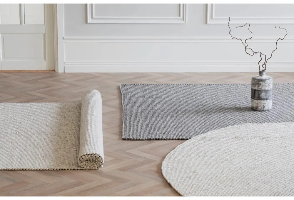 Tappeto in lana grigio chiaro 340x240 cm Auckland - Rowico