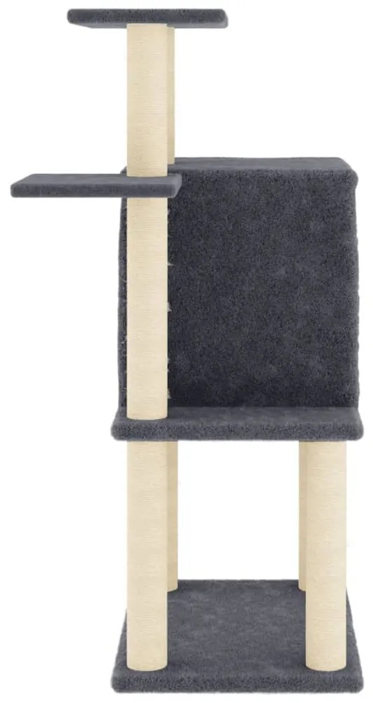 Albero per gatti con tiragraffi in sisal grigio scuro 97 cm