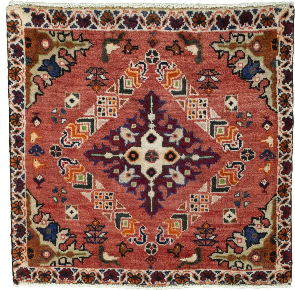 Shiraz Tappeto persiano 60x60 Rosso (Iran) Annodato A Mano