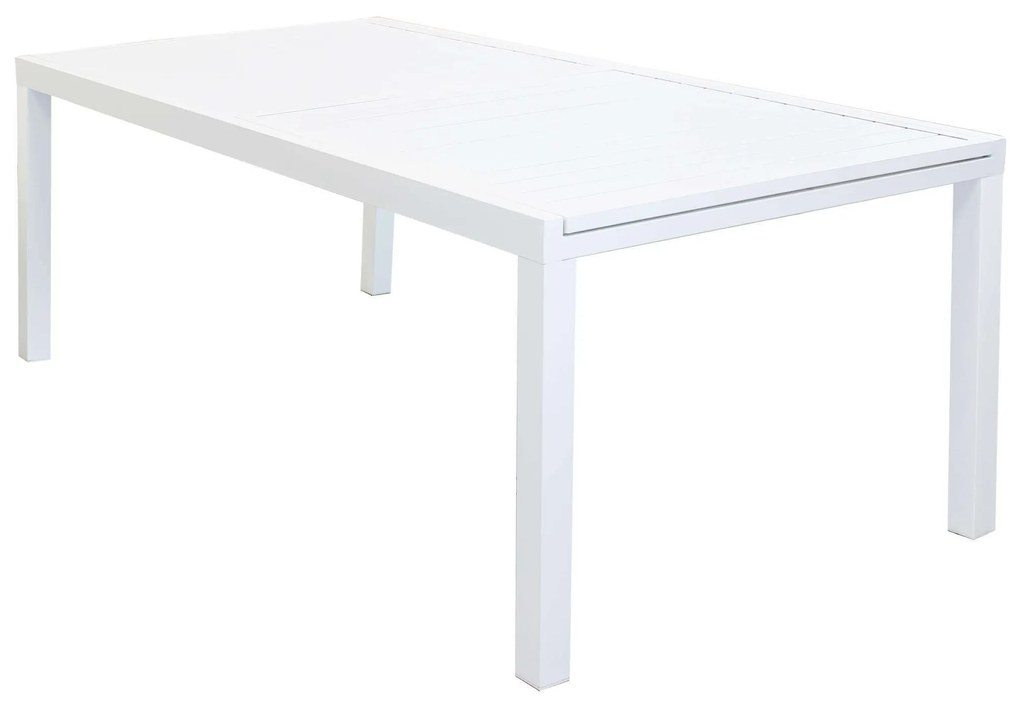 DEXTER - set tavolo in alluminio cm 200/300 x 100 x 74 h con 8 sedie Aulus