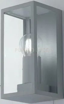 Applique mondrian silver 1 luce attacco e27 ip44 11x13x23,6cm in me...