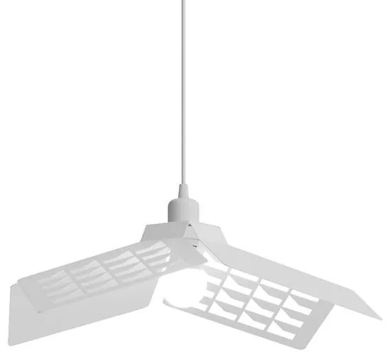 Lampadario Moderno Geo bianco paralume bianco E27 Ø45cm