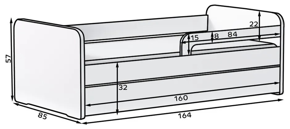 Letto da bambini bianco con rete inclusa 80x160 cm Duuli – ELTAP