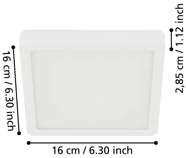 Eglo 900646 - Plafoniera da bagno a LED FUEVA, 11W, 230V, IP44, bianca