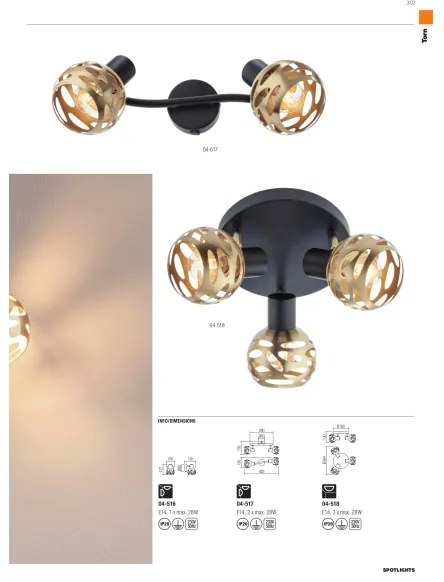 Redo 04-518 - Luce Spot TORN 3xE14/28W/230V