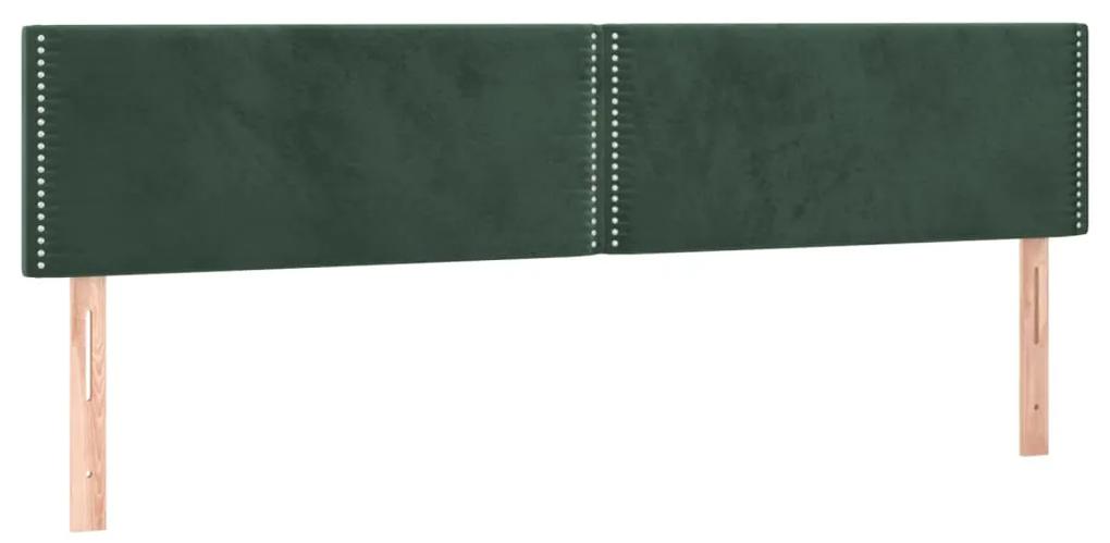 Giroletto a Molle con Materasso Verde Scuro 200x200 cm Velluto