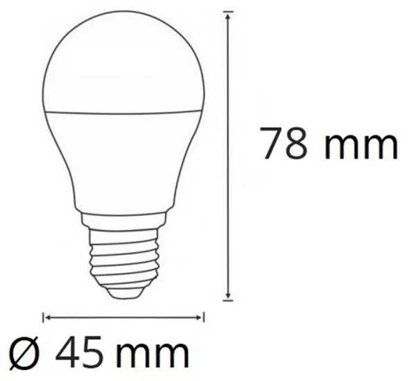 Lampadina LED E27 6W, 12/24V AC/DC, G45 Colore Bianco Caldo 3.000K