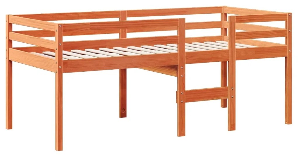 Letto a soppalco con tetto cera 75x190cm legno massello di pino