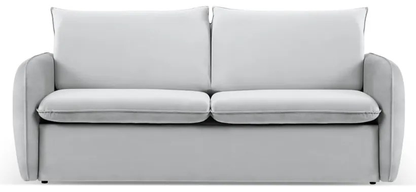 Divano letto in velluto grigio chiaro 194 cm Vienna - Cosmopolitan Design