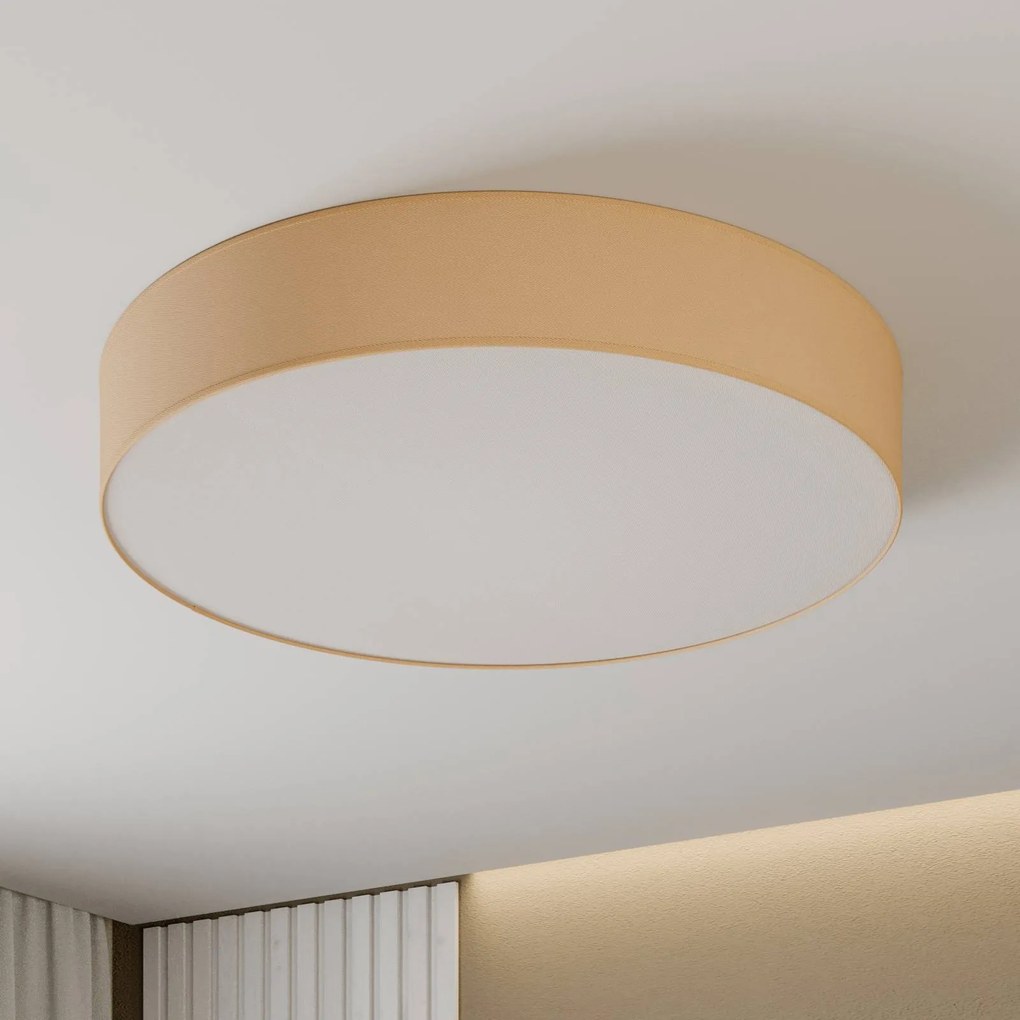 Plafoniera soffitto Rondo TK Lighting, dimmerabile, Crema / Ambra, Camera da letto, Tessuto / Stoffa / Seta, Moderno, Plafoniera