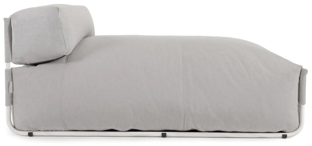 Kave Home - Pouf divano modulare longue outdoor Square grigio chiaro alluminio bianco 165x101cm
