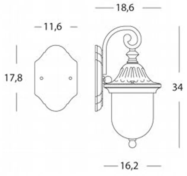 Applique Da Esterno Contemporanea Rain Alluminio E Vetro Ruggine 1 Luce E27