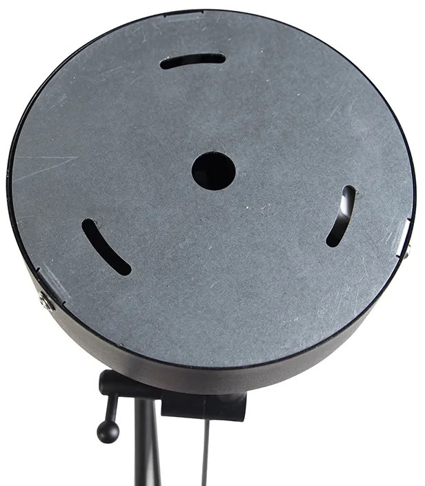 Lampada a sospensione nera con paralumi plissettati crema 35 cm 2 luci - Blitz