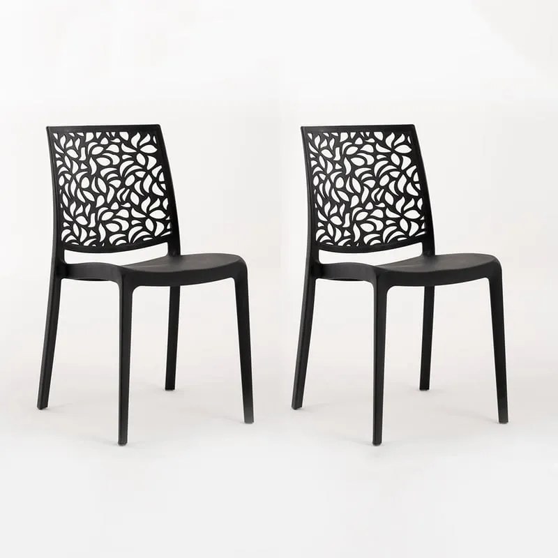 Sedia da giardino London Stone NEW GARDEN nero, set da 2 pezzi
