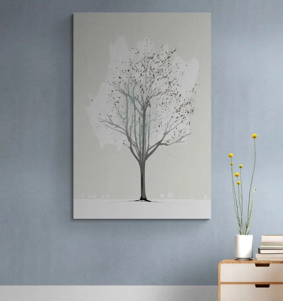 Quadro su tela – Albero minimalista in inverno