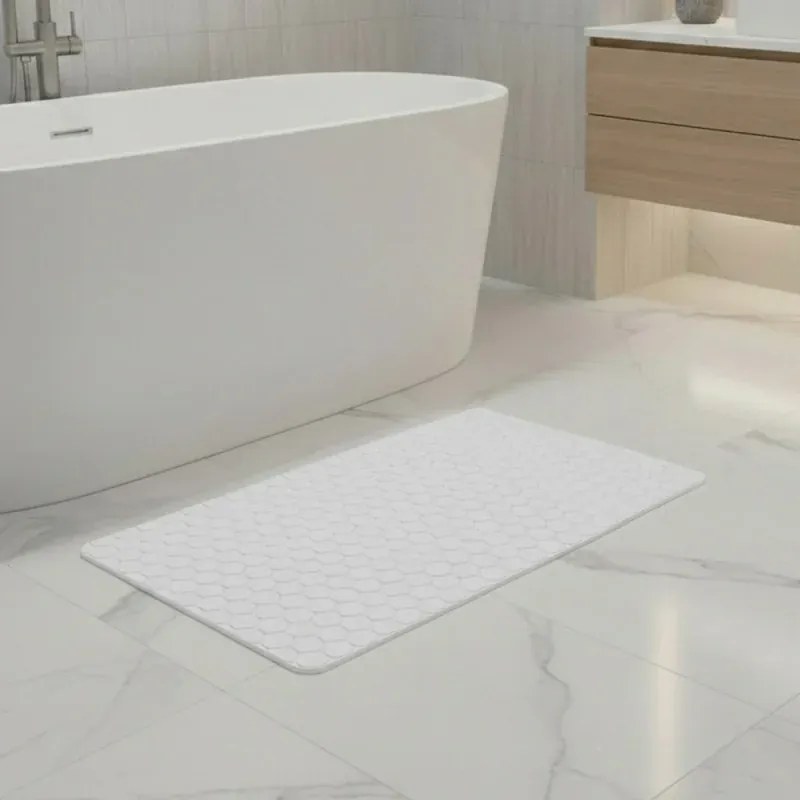 Tappeto bagno antiscivolo bianco 75x43 cm Maya