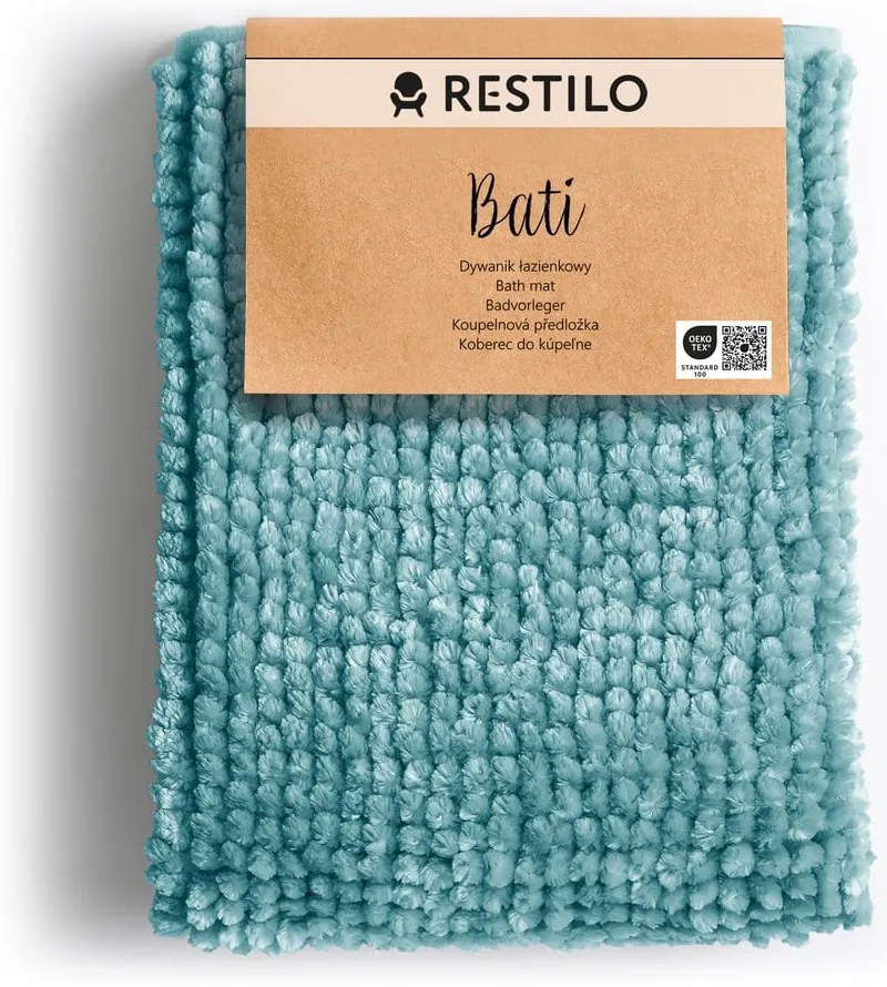 Tappetino per il bagno turchese 50x70 cm Bati – Restilo