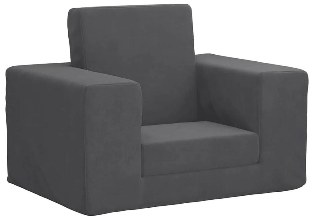 Divano Letto Per Bambini Antracite İn Morbido Peluche /