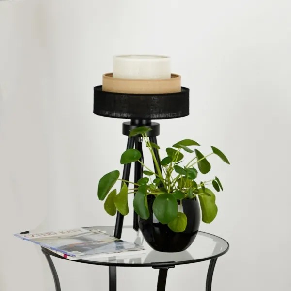 Brilagi - Lampada da tavolo ASPEN LUNETA 1xE27/15W/230V nero/beige/color crema