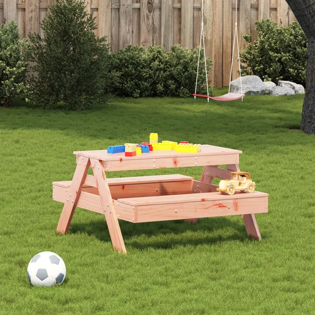 Tavolo da picnic per bambini 88x97x52 cm legno massello douglas