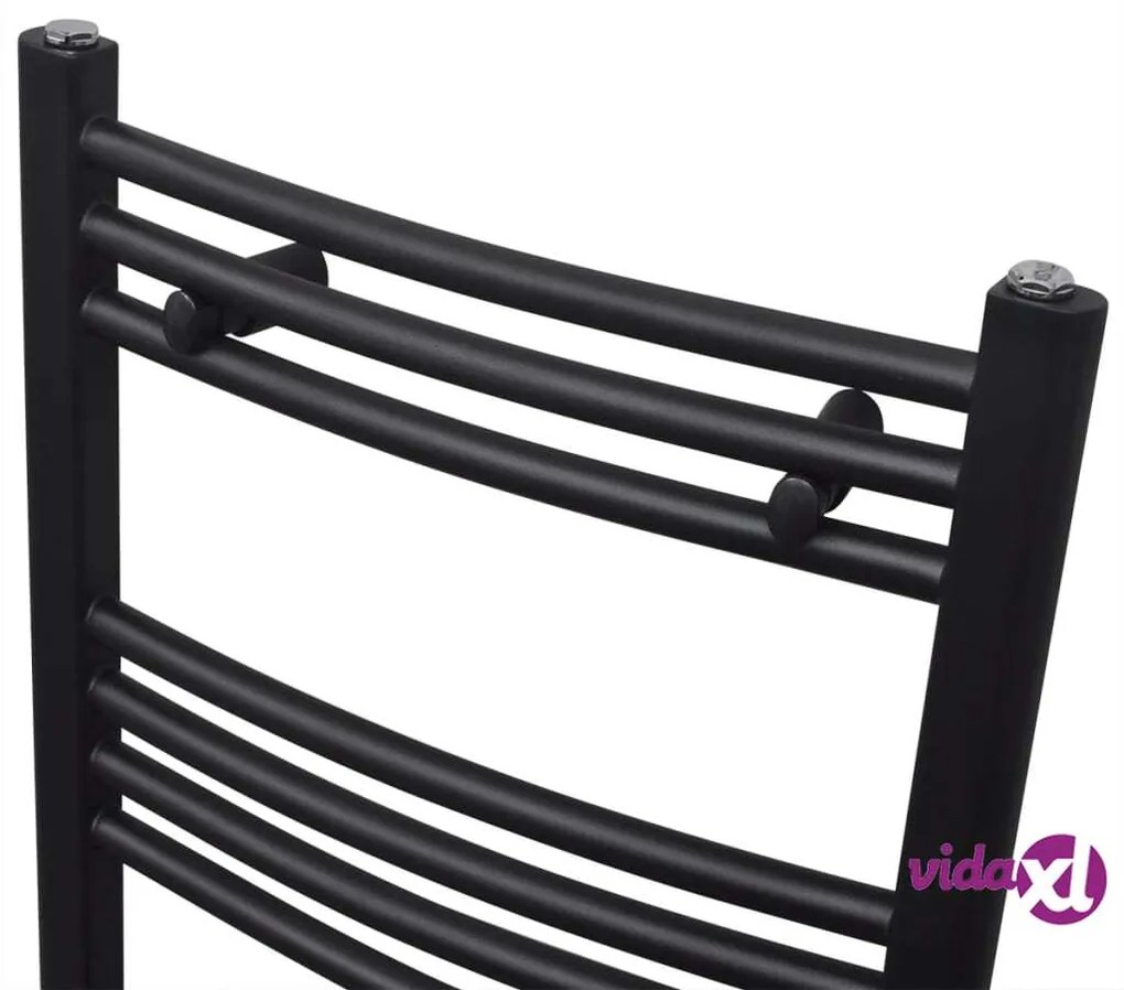 vidaXL Radiatore Centrale Portasciugamano Curvo Nero 500 x 764 mm