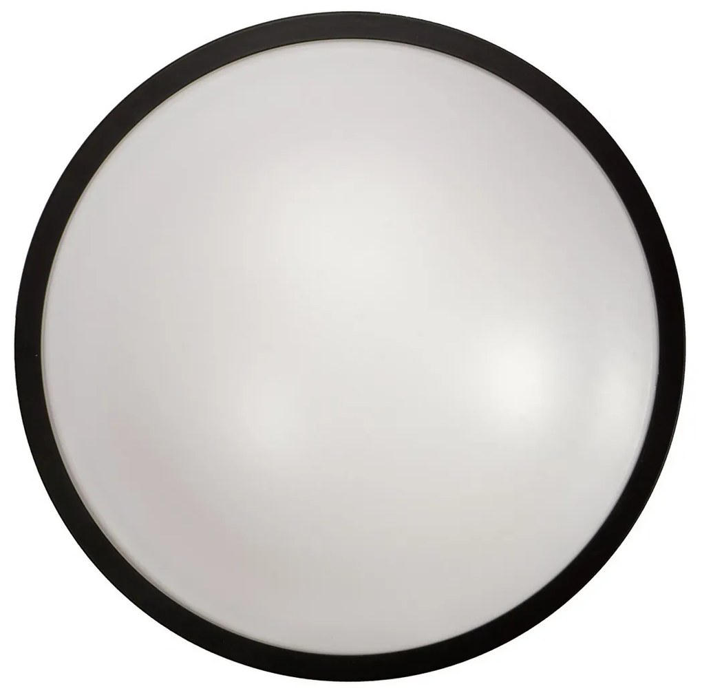 Plafoniera 2xE27 Nera IP44 - Ø330mm da soffitto e parete