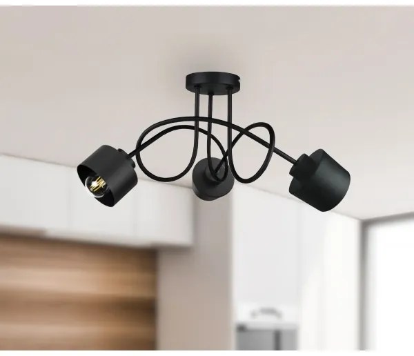 Lampadario a plafone SIMPLY BLACK 3xE27/60W/230V