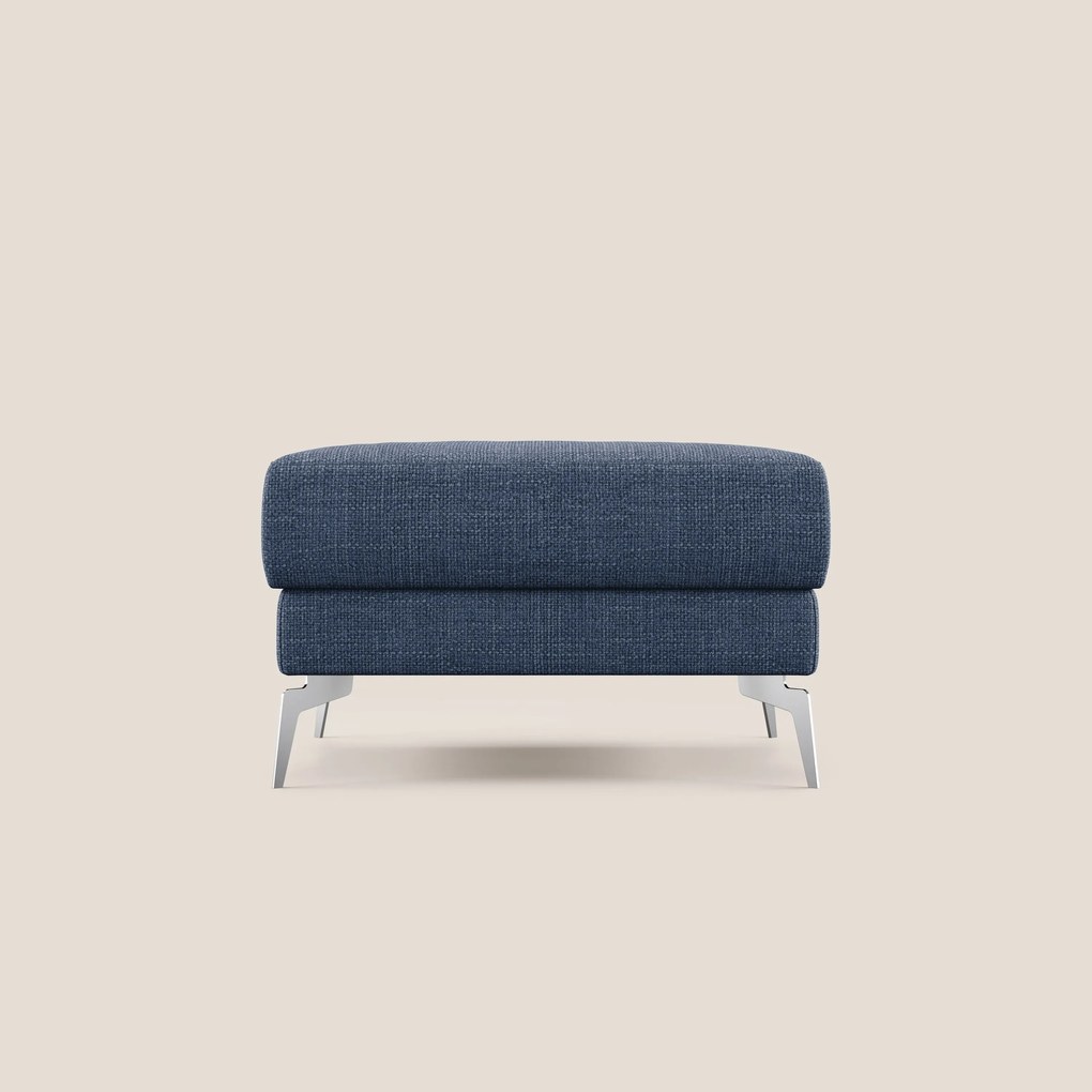 Star Pouf con piedini alti in tessuto impermeabile morbido intreccio T06 blu
