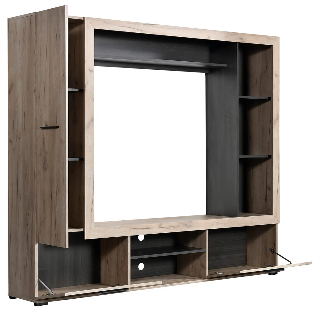 CASSIDIE - parete attrezzata porta tv con armadio moderna minimal in legno