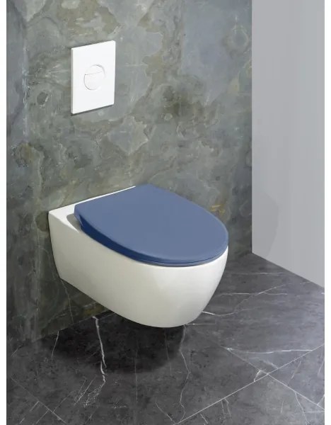 WENKO 22403100-WC sedile WC SAMOS 44,5x37,5 cm blu/argento