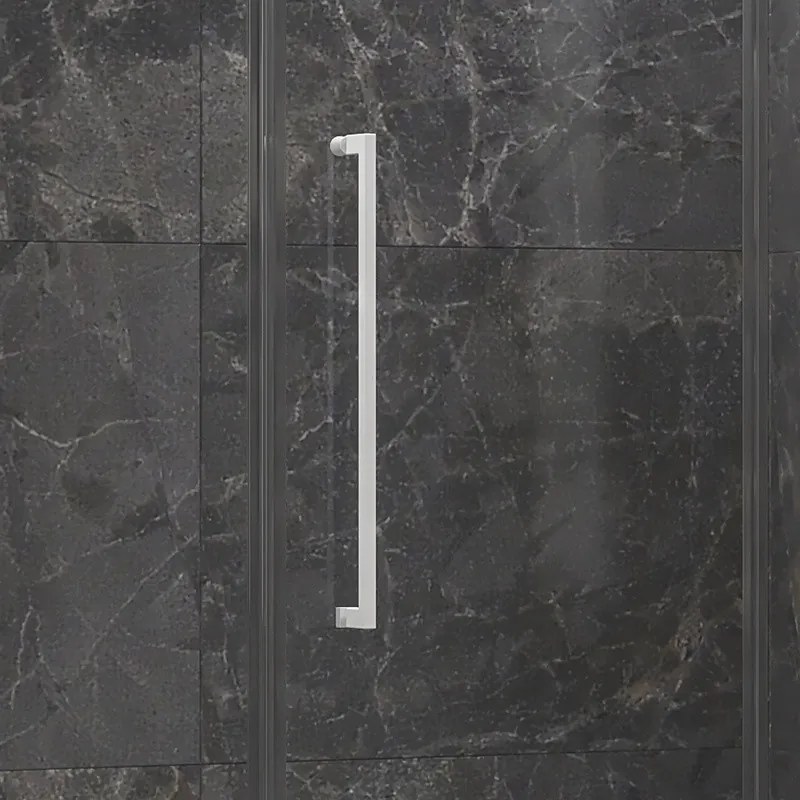 Porta doccia 150cm battente e 2 fissi colore bianco | KT6000B - KAMALU