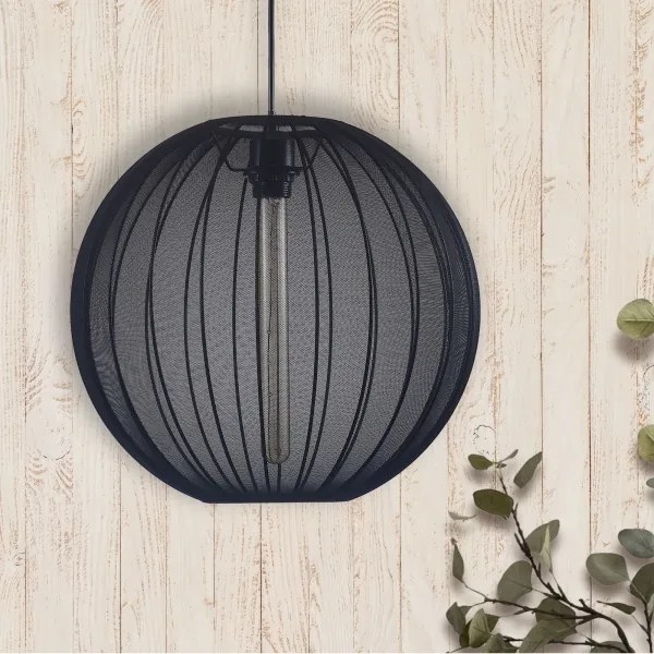 Lampadario a sospensione con filo SENSAI 1xE27/20W/230V diametro 40 cm nero