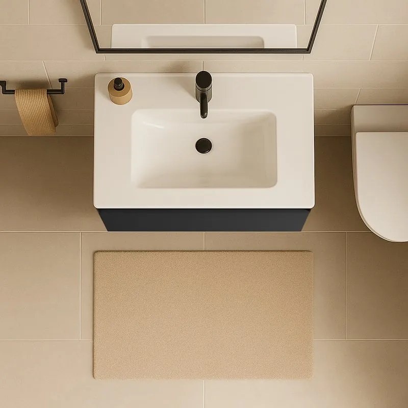 Mobile da bagno sospeso sotto lavabo L 79.5 x H 40 x P 45.5 cm antracite opaco, 1 cassetto Fusion