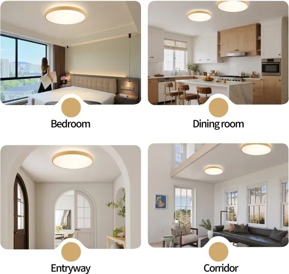 Brilagi-LED lampada dimmerabile GLASS POOL DOUBLE LED/80W/230V 60 cm, finitura effetto legno + telecomando