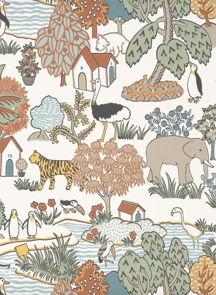 Little Greene Carta da parati Animal Kingdom - Pea