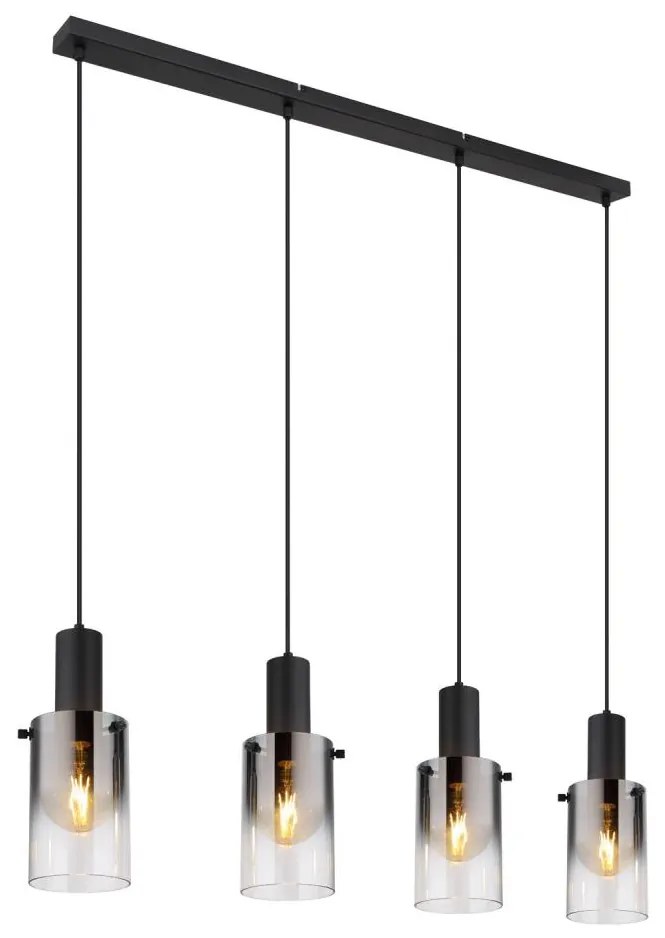 Globo 15907-4H - Lampadario a sospensione con filo FLORENTINA 4xE27/40W/230V nero