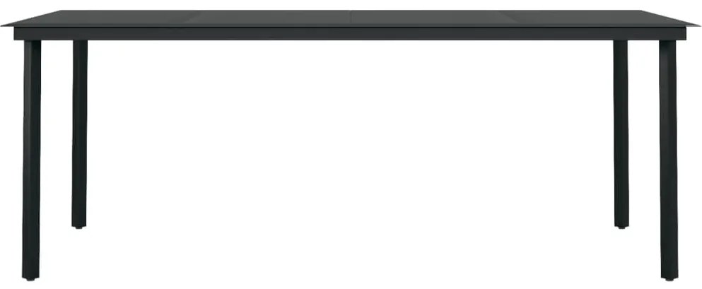 Set da pranzo per giardino 9 pz con cuscini nero