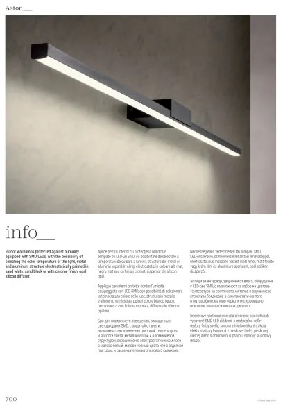 Redo01-3269-Illuminazione a LED per specchi da bagno ASTON LED/12W/230V CRI90 IP44 cromo