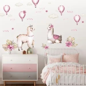 Adesivi murali - Alpaca in rosa | Inspio