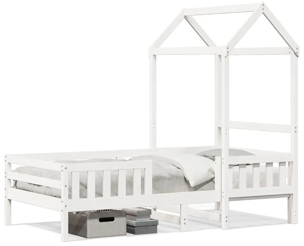 Giroletto con tetto bianco 75x190 cm legno massello di pino
