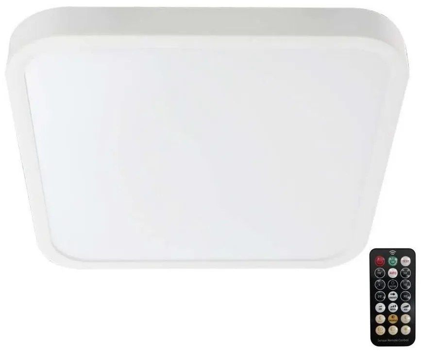 Plafoniera LED bagno con sensore 36W 230V IP44 4000K 42x42 cm + telecomando