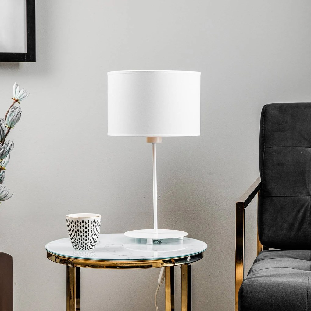 Duolla Lampada da tavolo Roller, bianco/oro, altezza 50 cm