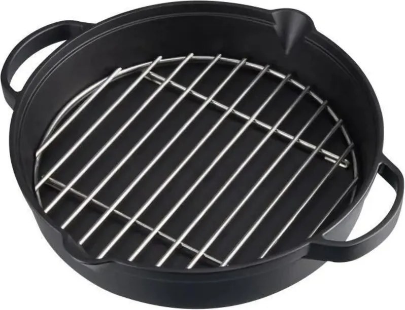 Padella in Ghisa con Griglia in Acciaio Inossidabile, Pentola Larga e Rotonda per bbq, ø 31,6 cm - Campingaz