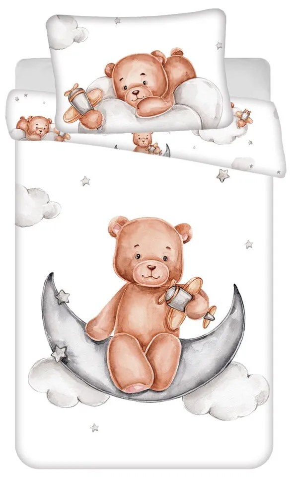 Biancheria da letto per bambini in cotone per culla 100x135 cm Medvídek "Plane" – Jerry Fabrics