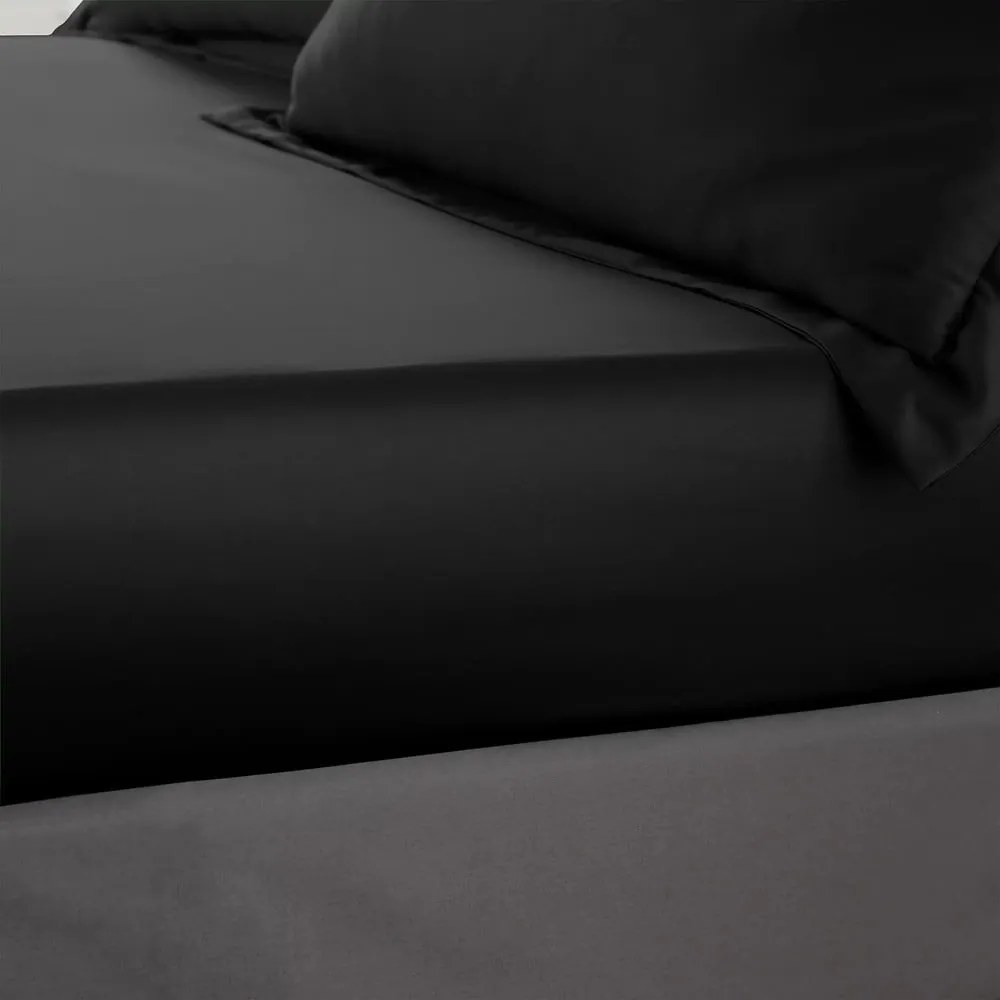 Lenzuolo con angoli nero in raso di seta 90x190 cm Silky Soft – Catherine Lansfield