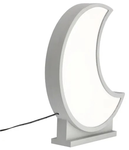 Lampada da tavolo LED per bambini MOON LED/12W/230V grigia