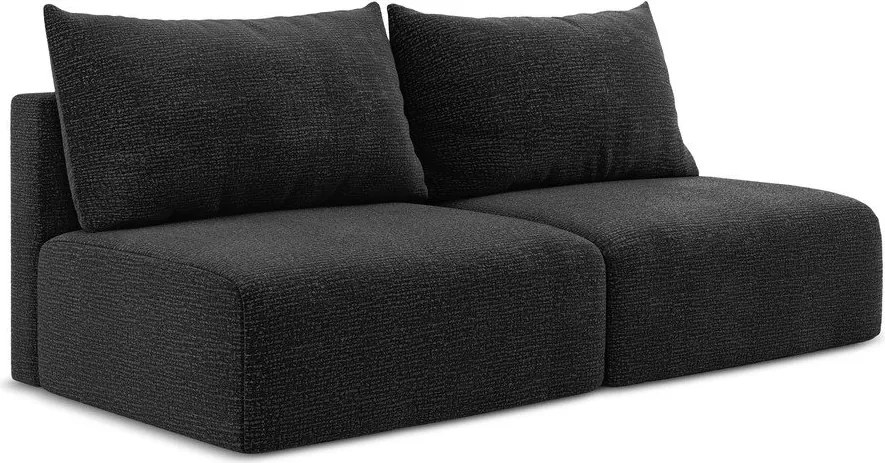 Divano nero allungabile/con contenitore 216 cm Kalena – Makamii