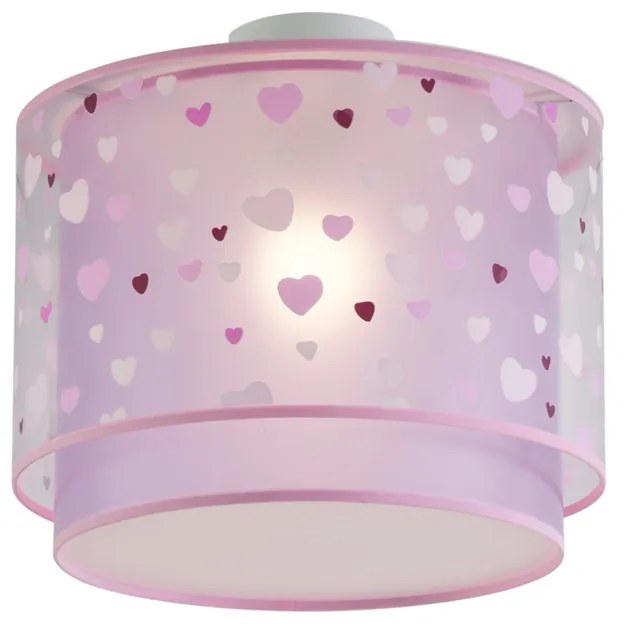 Plafoniera per bambini rosa con cuori - Harrie in Love