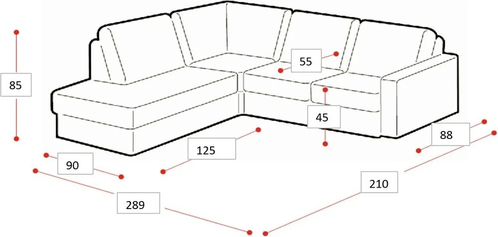 Divano angolare verde (con penisola a sinistra/a L) con rivestimento in ciniglia Copenhagen – Scandic